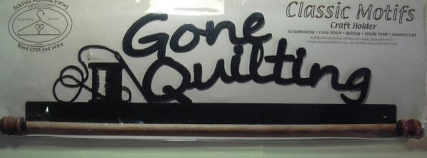 Gone Quilting metal hanger, 16 inch